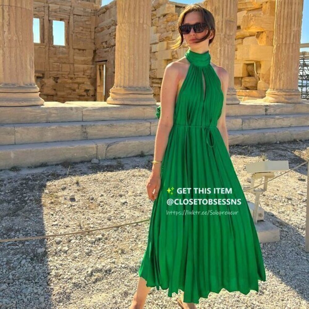 Mango Green Midi Dress